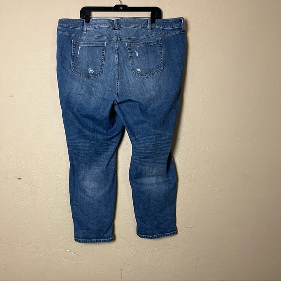 Torrid Womens 24R Ripped‎ Distressed Mid Rise Straight Leg Boyfriend Ankle Jeans - Picture 5 of 12